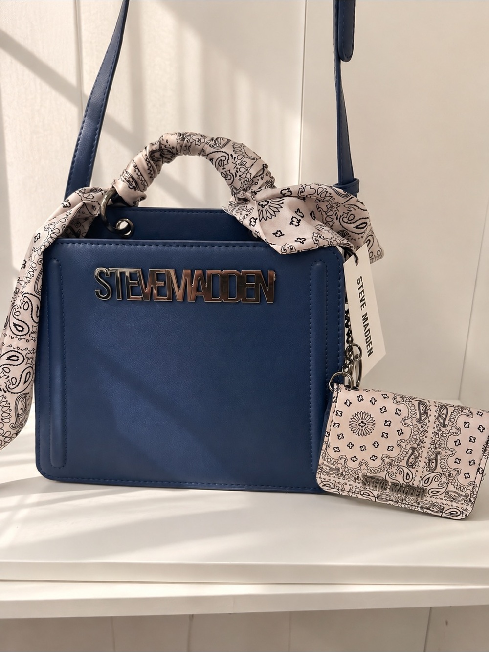 Steve Madden Structured Crossbody Satchel with Matching Card Holder – NWT